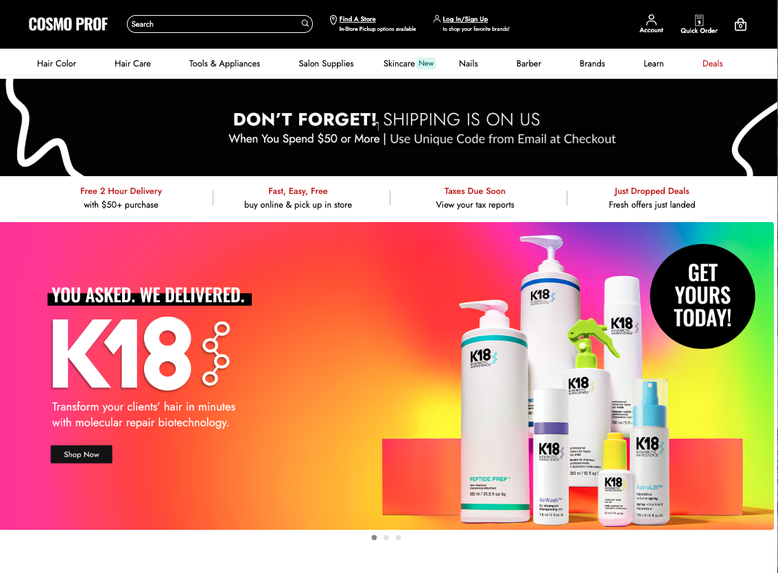 CosmoProf_OffersBasedOnEmailClick