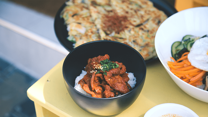 meat-based dish with vegetables on a table