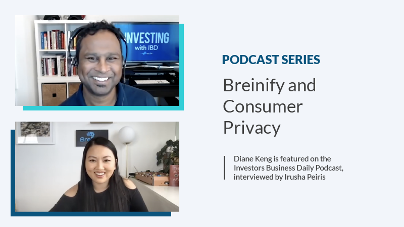 video chat screengrabs of irusha peirish and diane keng with text that reads Breinify & Consumer Privacy 